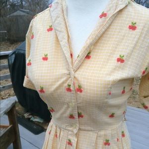 Vintage 1950s Gingham Shirt Dress